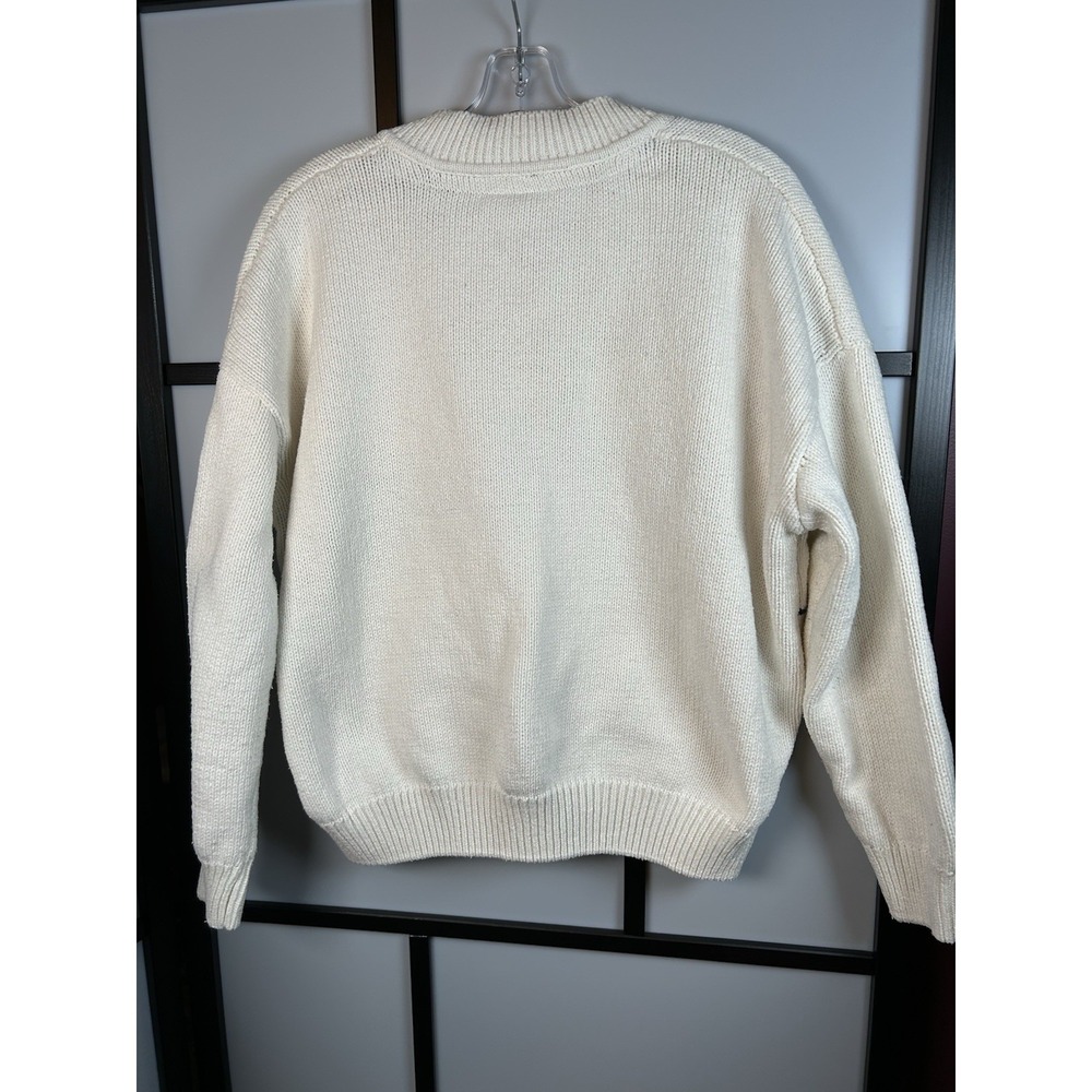 NFL Dallas Cowboys V Neck Pullover Sweater Off White Vtg Style Women's Size Med‎ - Picture 2 of 9